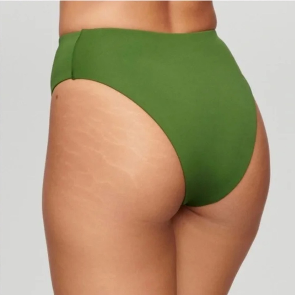 NEW Cuup Swim Seaweed Womens Bikini Bottom Green Tap Swim High Waist UPF 50+